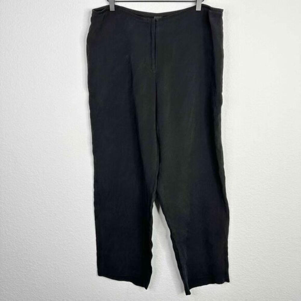 Eileen Fisher Pants Women's Large Black‎ Straight Leg Career Office Work Trouser